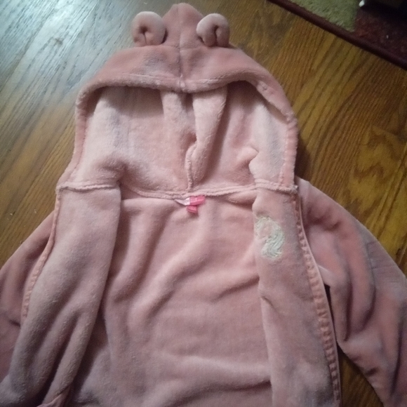 Adorable girls Silky Fleece 🦄Unicorn Jacket w/TeddyBear🐻 Ears on hood - Picture 5 of 9